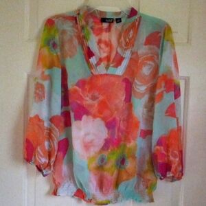 FLOWER SHEER BLOUSE